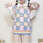 Gilet en tricot à carreaux en forme d’ours 20