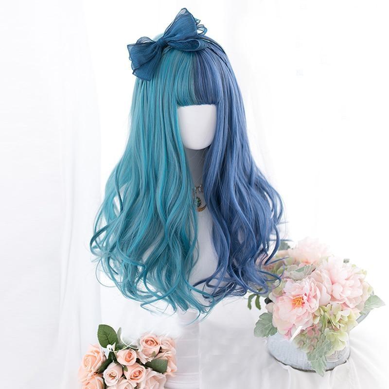 Perruque fendue Lolita Bleu 5
