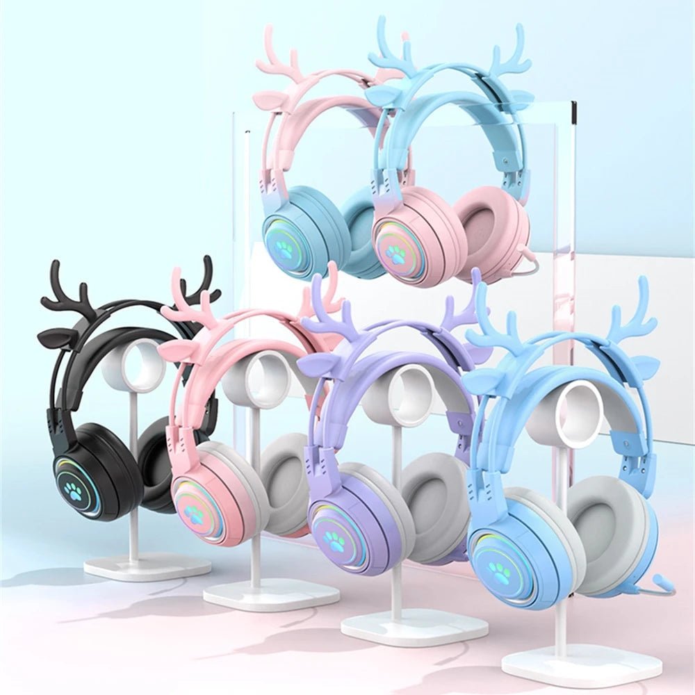 Casque d'écoute interchangeable en bois de cerf et Neko