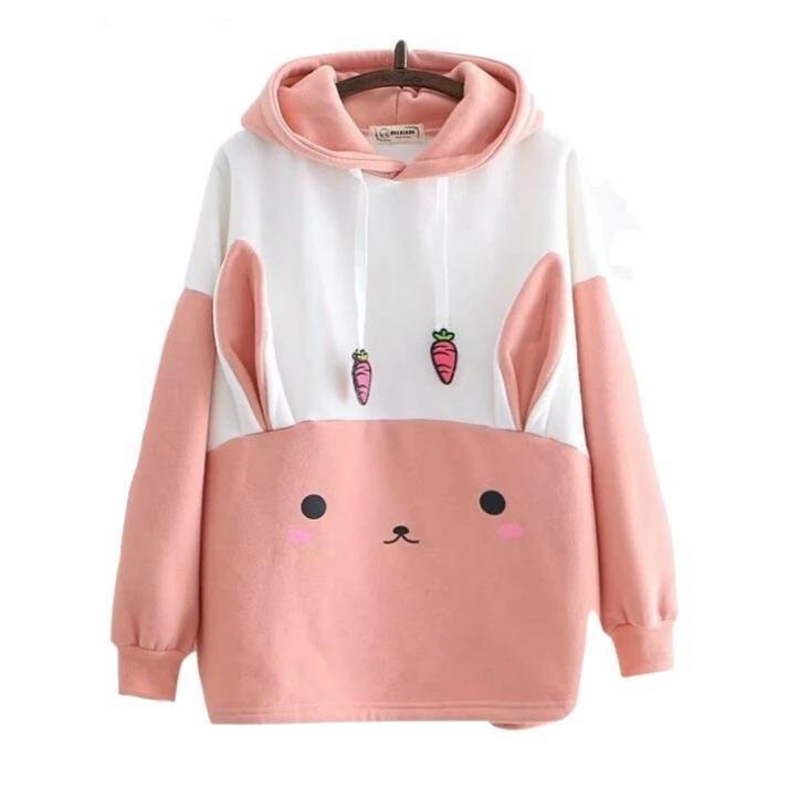 Sweat à capuche rose Baby Bun
