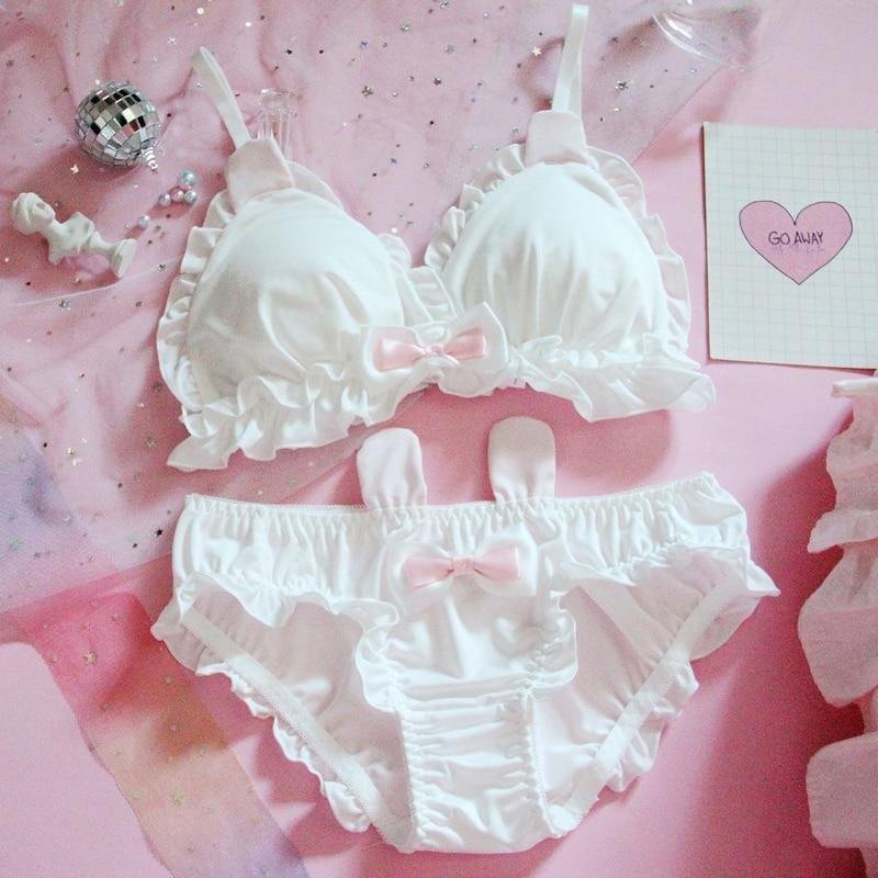 Ensemble de lingerie lapin blanc