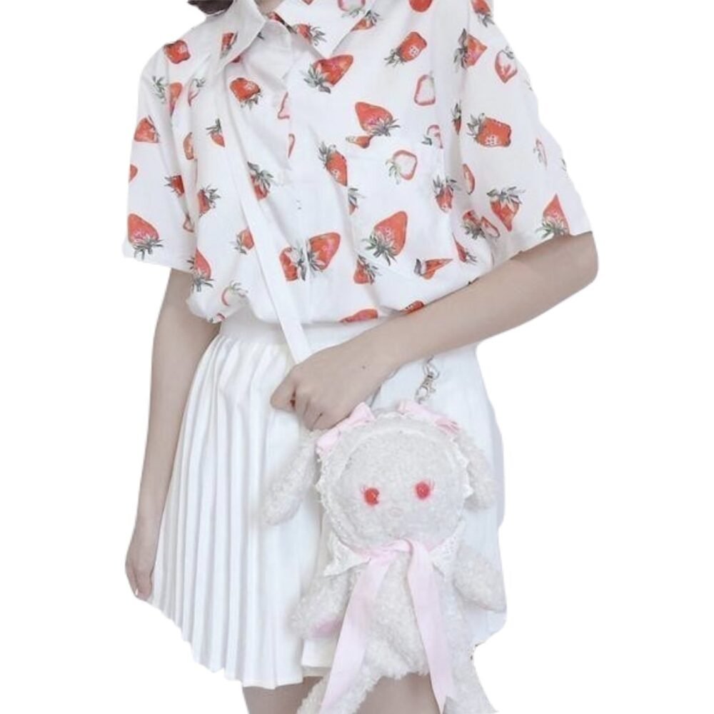Blouse chérie aux fraises