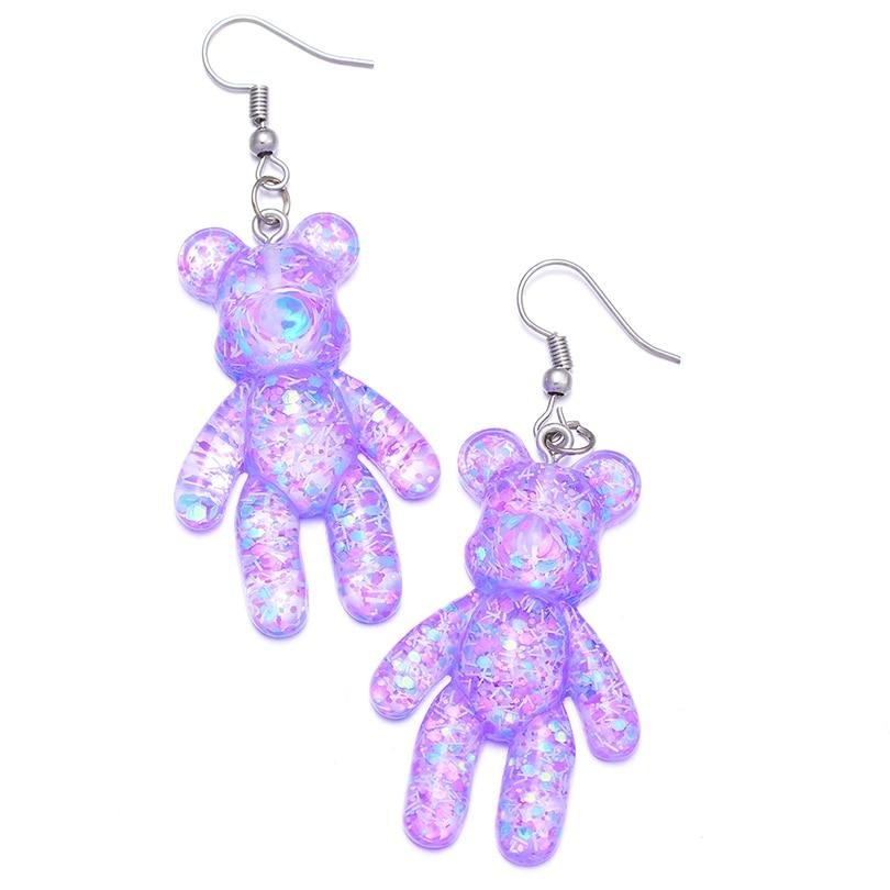 Boucles d'oreilles ours pailleté