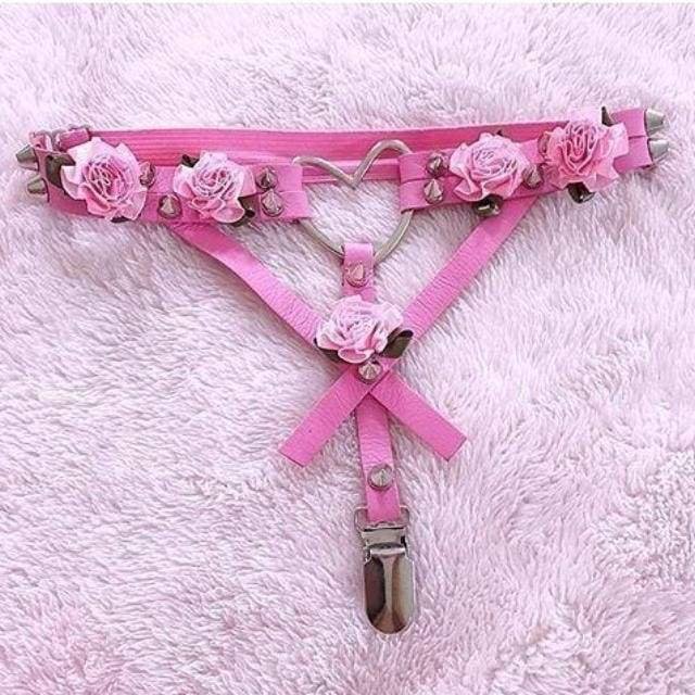 Jarretière Coeur Rose