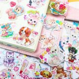 Collection d'autocollants d'animaux vintage