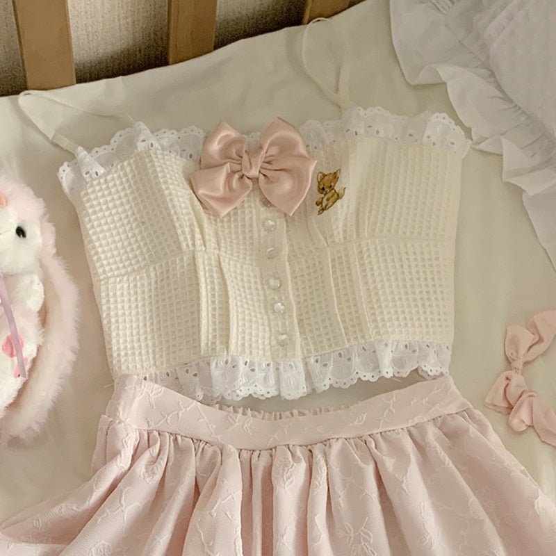 Camisole à carreaux chaton vintage