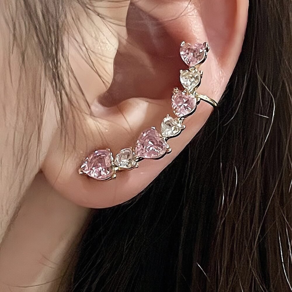 Bijou d'oreille coeurs scintillants