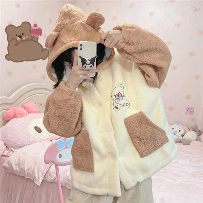 Sweat à capuche en fourrure Tiny Teddy