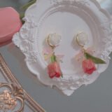 Boucles d'oreilles pendantes tulipes
