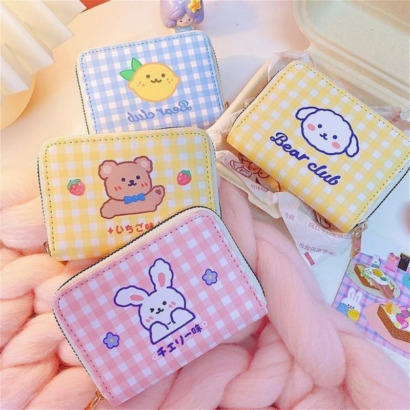 Petit portefeuille animal à carreaux