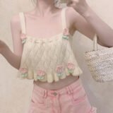 Haut court en tricot de fée tulipe