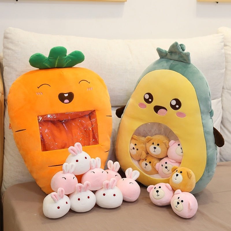 Sacs en peluche de fruits et d'animaux