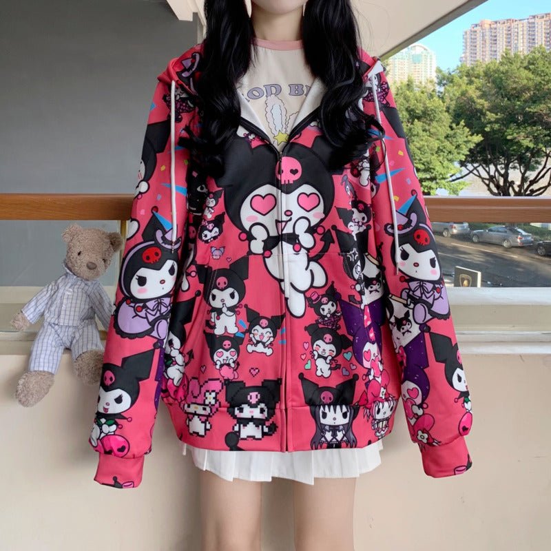 Sweat à capuche zippé Kuromi