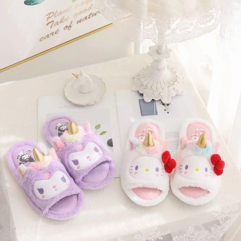 Pantoufles Licorne Kawaii