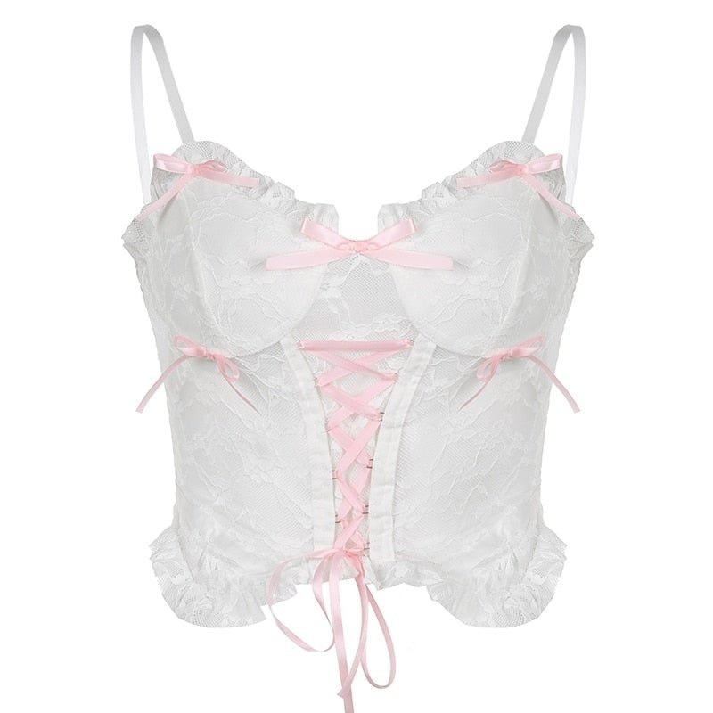Haut court nymphette en dentelle