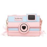Sac bandoulière rose pour appareil photo